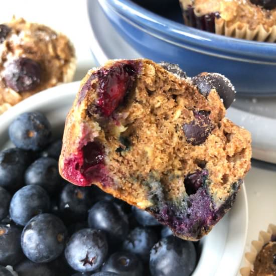 Blueberry Banana Oat Muffins