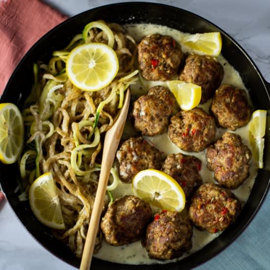 Turkey & Beef Meatball Piccata