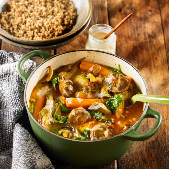 Curry de setas con calabaza