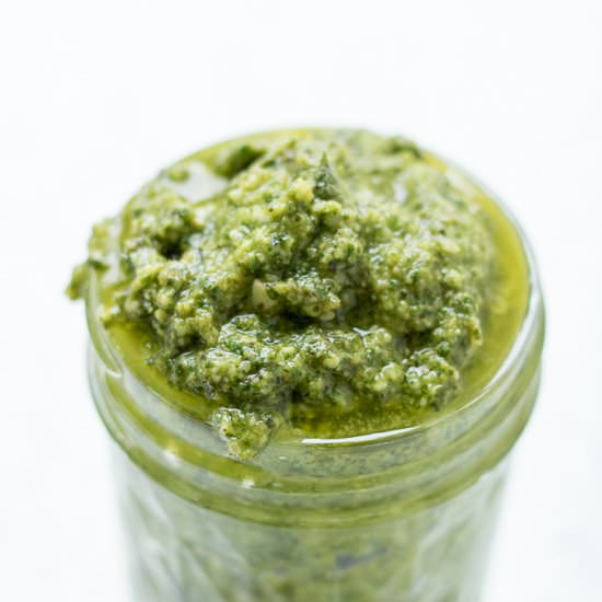 Homemade Garden Fresh Basil Pesto