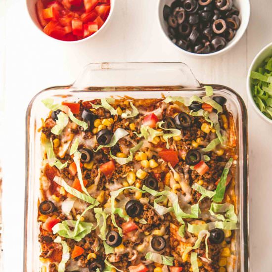 Taco Casserole with Ground Beef