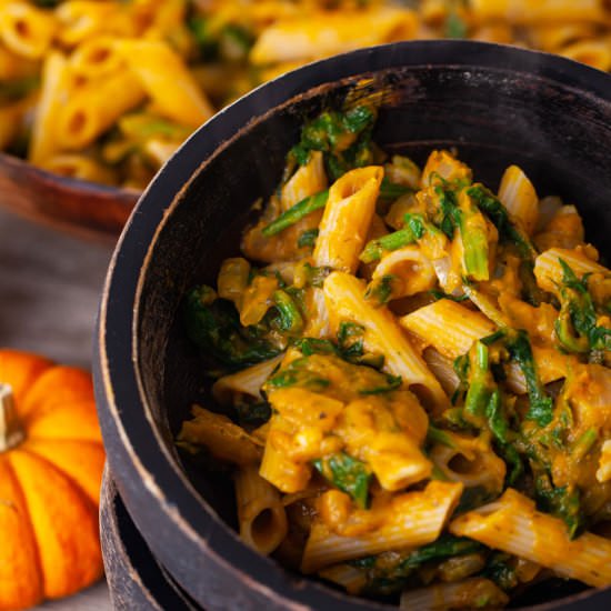 PUMPKIN PASTA WITH SPINACH