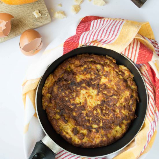 Pumpkin and bacon frittata
