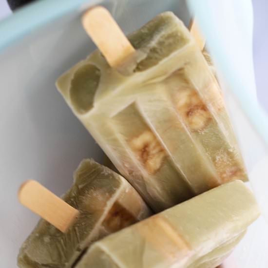 Matcha Banana Ice Pops