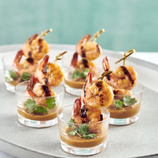 Shrimp Satay with Peanut Dipping Sauce