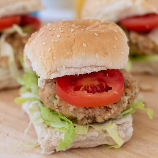 Leftover Chicken Burgers
