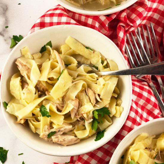 Homemade Egg Noodles w/ Chicken