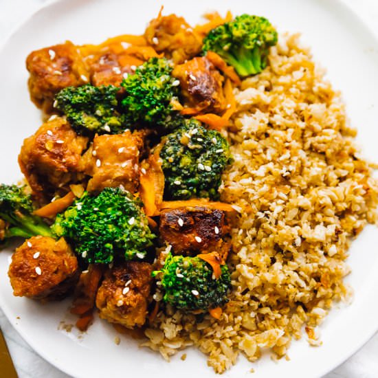 Tempeh Stir Fry with Peanut Ginger