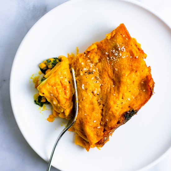 Pumpkin Spinach Lasagna