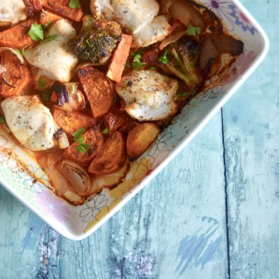 Chicken, Tomato & Sweet Potato Bake