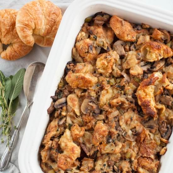 Mushroom Croissant Stuffing