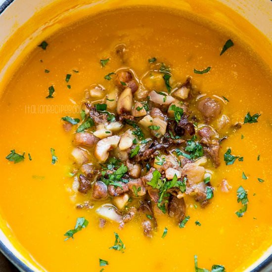Creamy Pumpkin Soup with Chestnuts