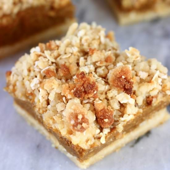 Gluten-Free Vegan Pumpkin Pie Bars