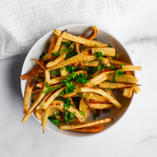 Roasted Parsnip Fries with Thyme