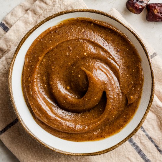 salted miso date caramel sauce