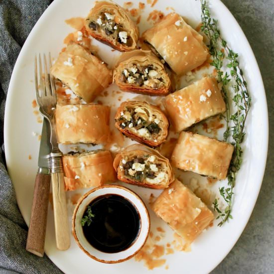 Filo Strudel with Mushrooms & Feta
