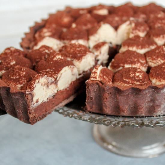 Chocolate mascarpone espresso tart