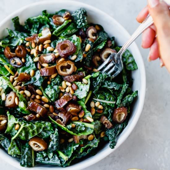 mediterranean kale salad with dates