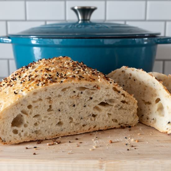 Everything bagel dutch oven bread