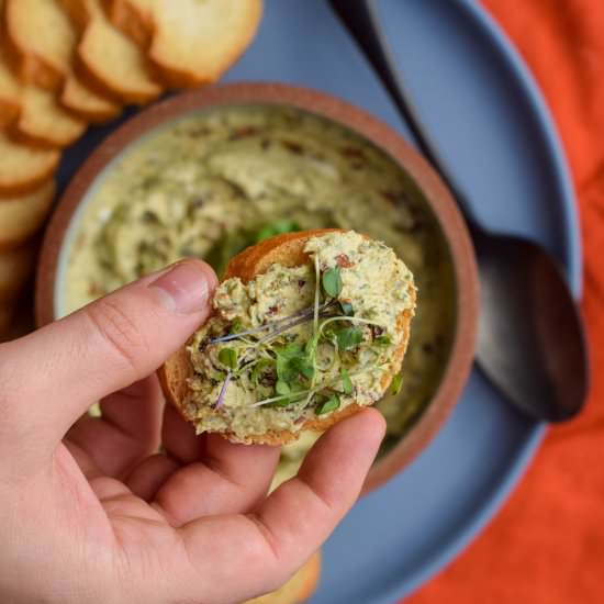 Pesto + Tomato Goat Cheese Dip