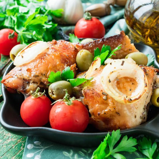 Roasted Chicken with Bread