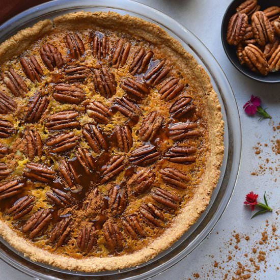 Healthy Caramel Pecan Pie