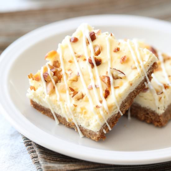 Eggnog Cheesecake Bars