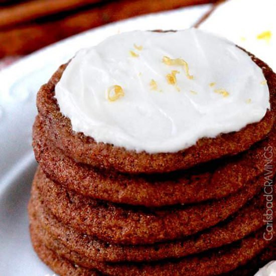 Gingersnap Cookies/Lemon Frosting