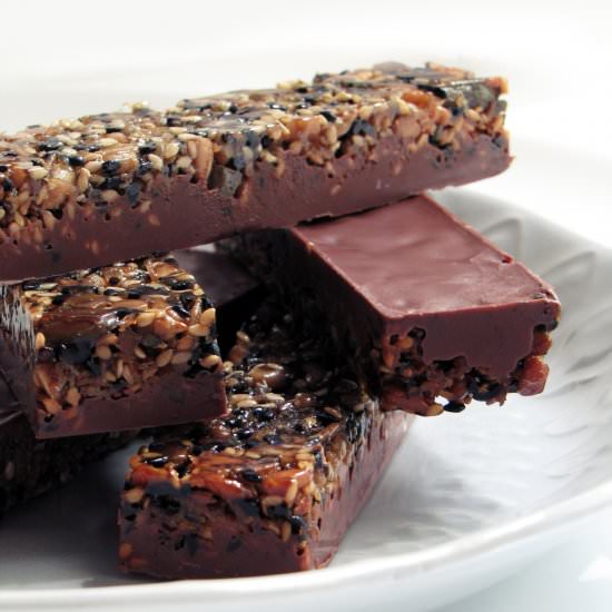 Honey seed bars with gianduia