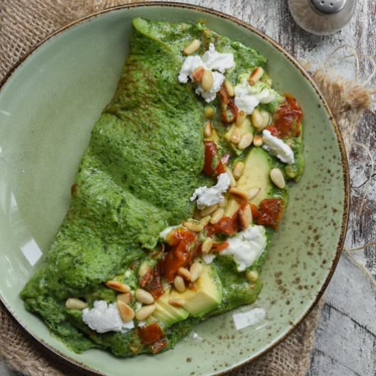 Stuffed Spinach Omelette