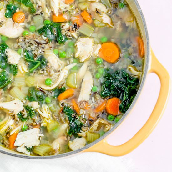 Leftover Turkey Soup with Wild Rice