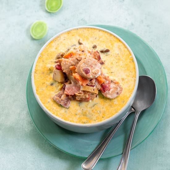 Vegan Sausage stew (Dutch oven)