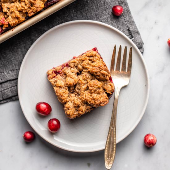 Cranberry Orange Crumble Bars
