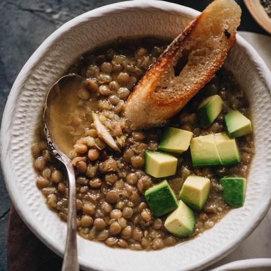 3-Ingredient Vegan Lentil Soup