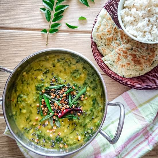 easy lentil curry with spinach