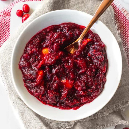 Paleo/Vegan Cranberry Sauce