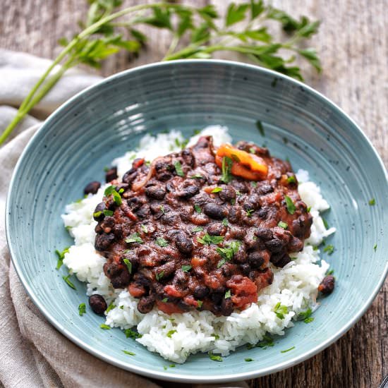Stewed Black Beans and Rice