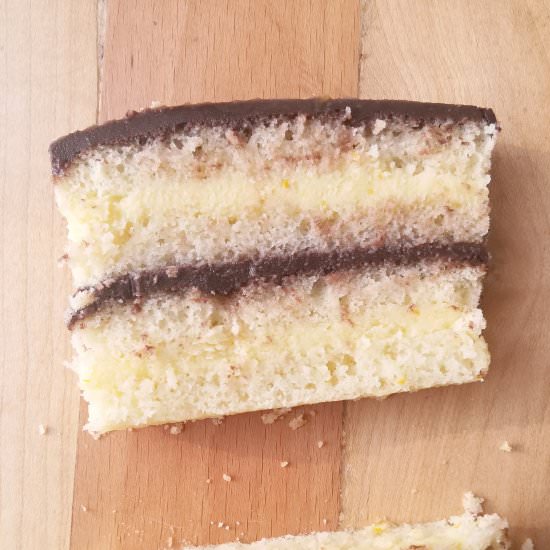 vanilla , orange and chocolate cake