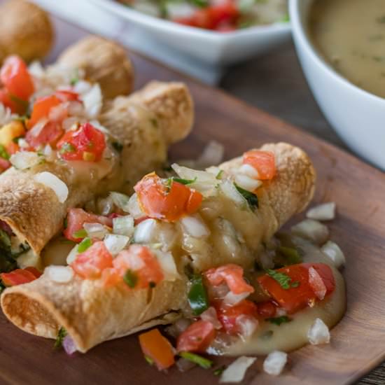 Leftover Turkey Taquitos with Gravy
