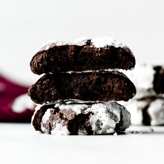 Double Chocolate Crinkle Cookies