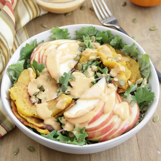 Autumn Salad with Pumpkin Dressing
