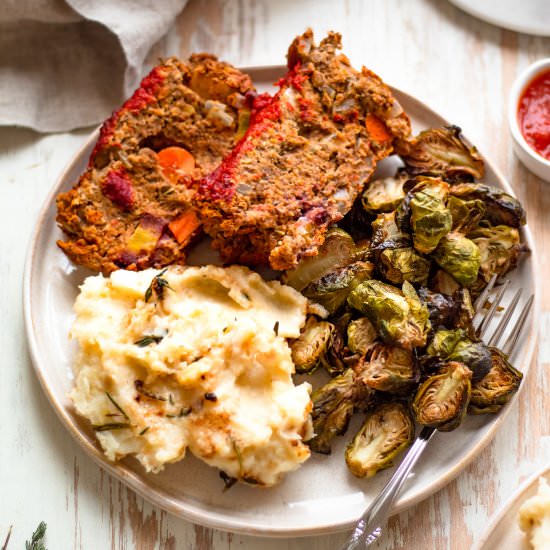 Vegan Lentil Hummus Loaf