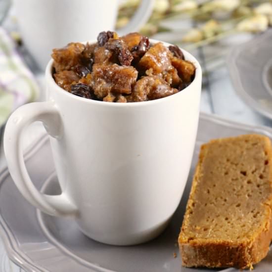 2 Minute Sweet Potato Bread Pudding