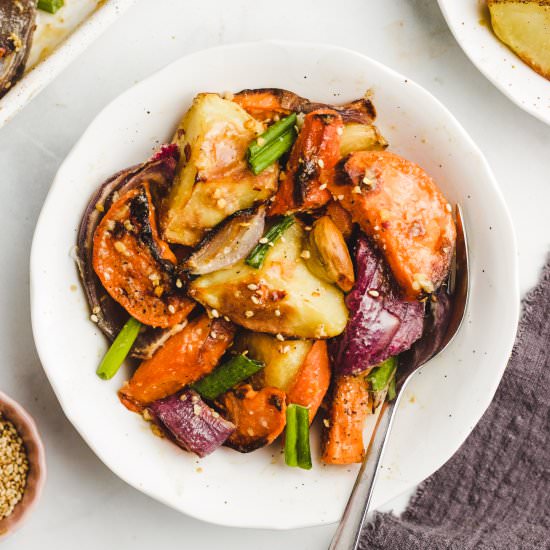 miso glazed roasted vegetables