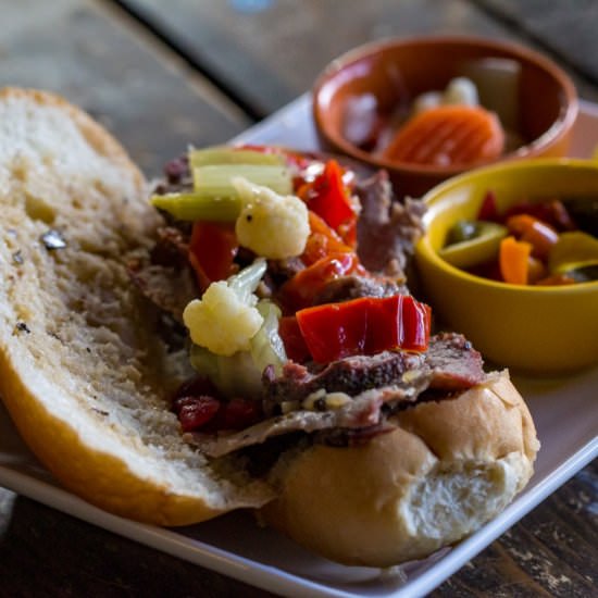 Traeger Italian Beef Sandwich
