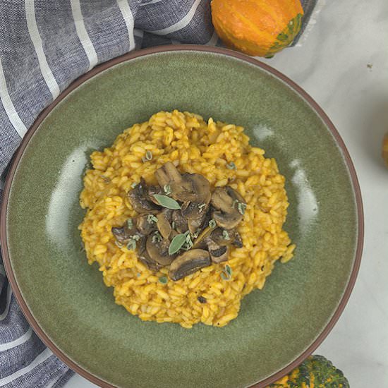 Pumpkin Risotto with Mushrooms
