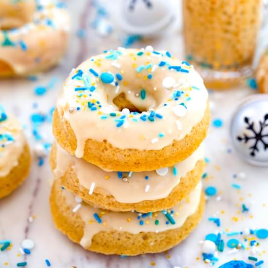 Spiked Eggnog Donuts