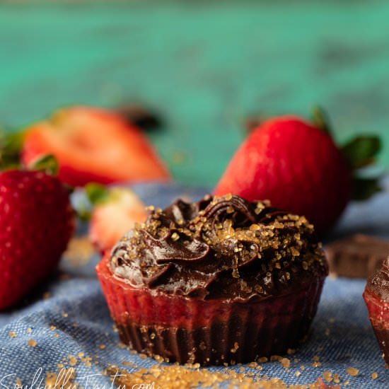 Dark Chocolate & Strawberry Jam Cups