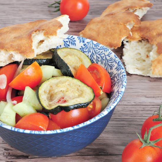 Greek salad with zucchini