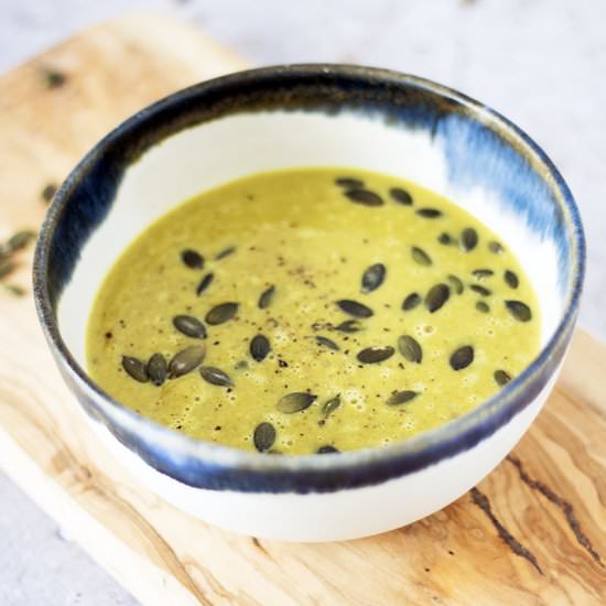 Curried Brussels sprout soup
